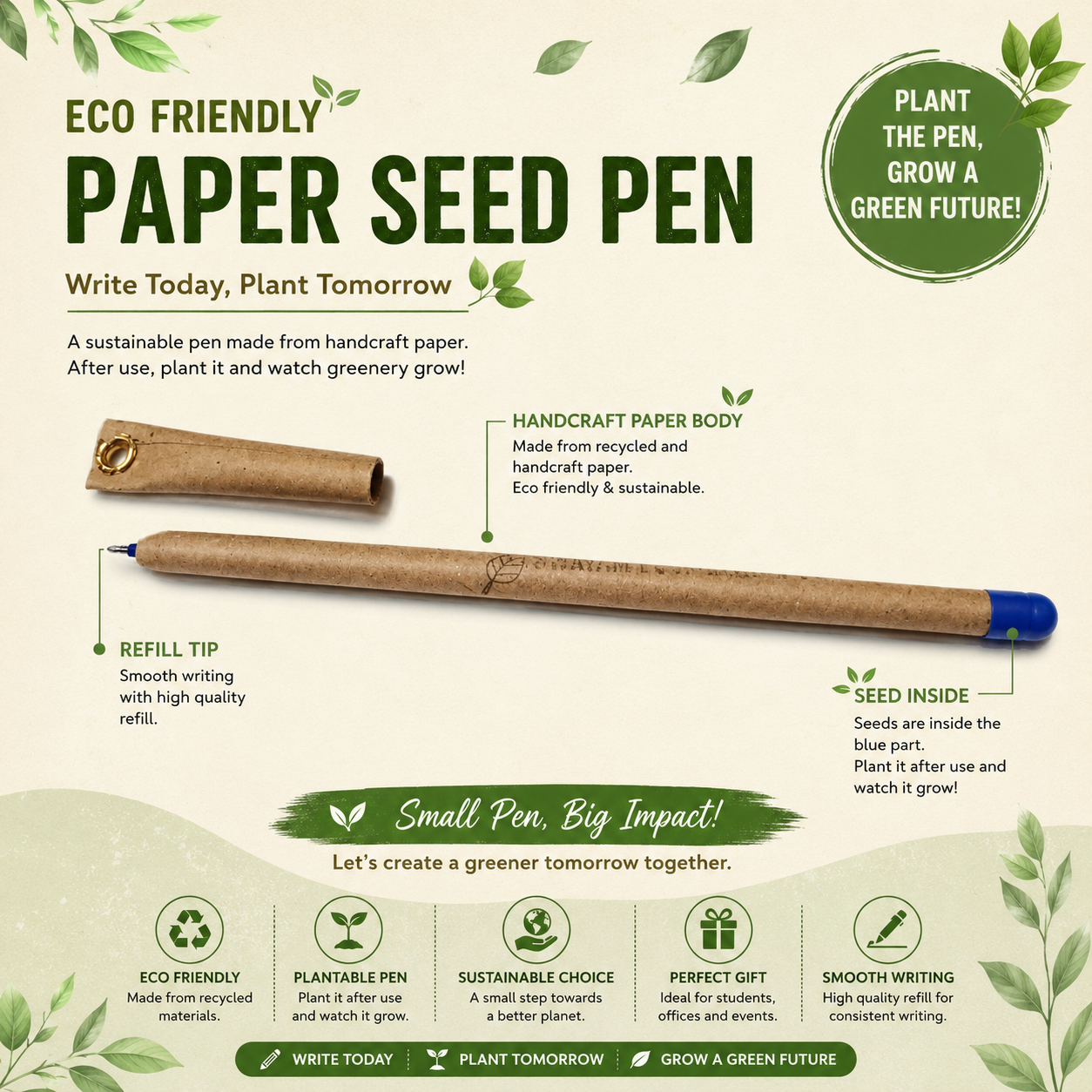 Swayam Eco Friendly Paper Seed Pen